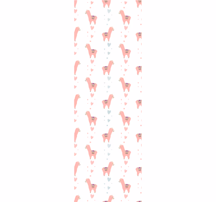 Children room roller blind pink lama design - TenStickers