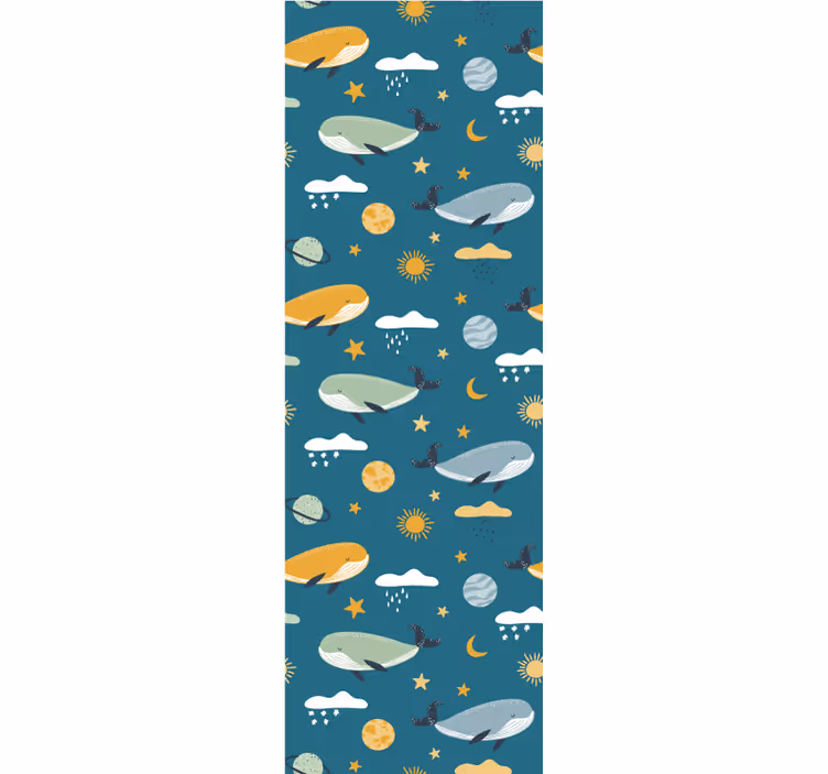 Children room roller blind trendy whale design - TenStickers