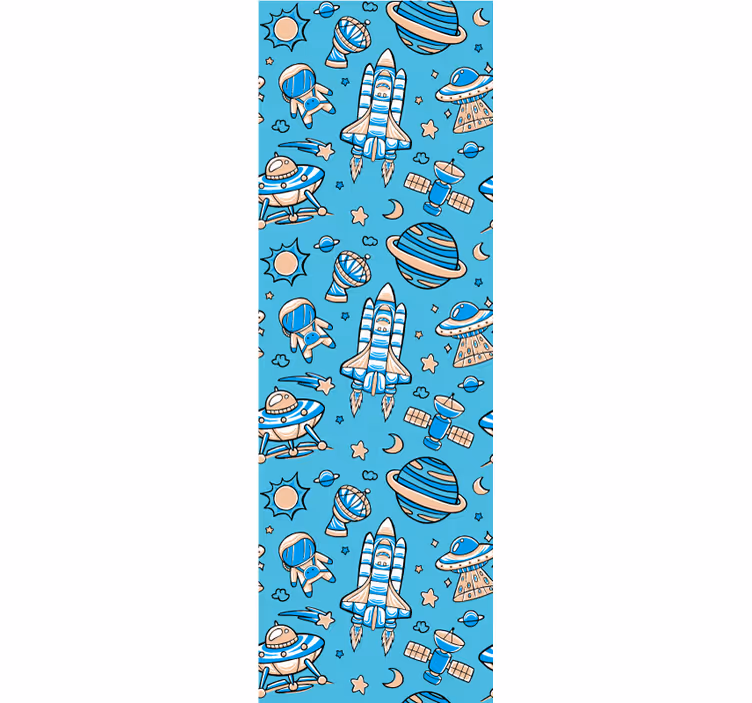 Children room roller blind spaceship launch in blue sky - TenStickers