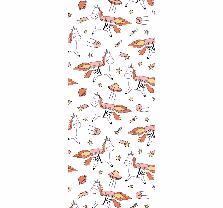 Children room roller blind unicorn space pattern - TenStickers
