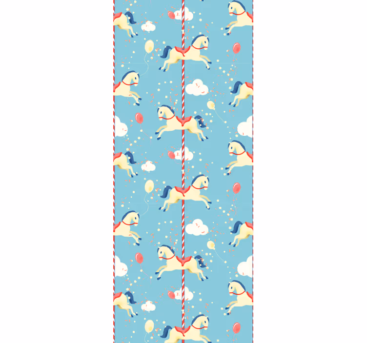 Children room roller blind with carousel horse design - TenStickers