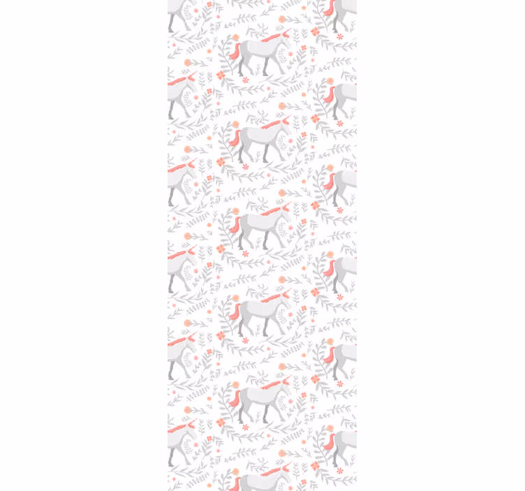Children room roller blind unicorn pattern with leaves - TenStickers