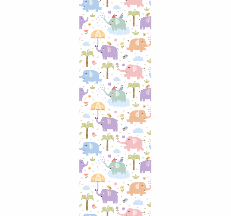 Children room roller blind with cute elephant pattern - TenStickers