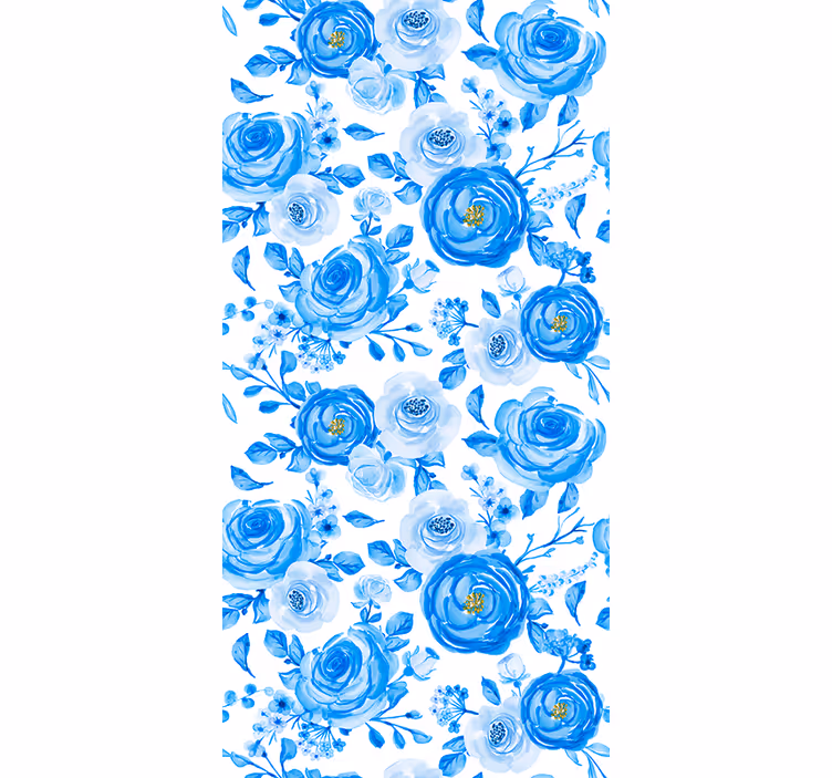 Children room roller blind nordic blue clock flowers - TenStickers