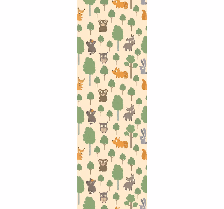 Funny cute animals and trees children room roller blind - TenStickers