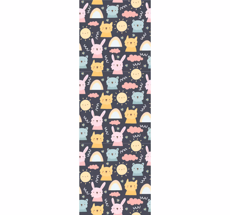 Children room roller blind pastel animals and rainbows - TenStickers