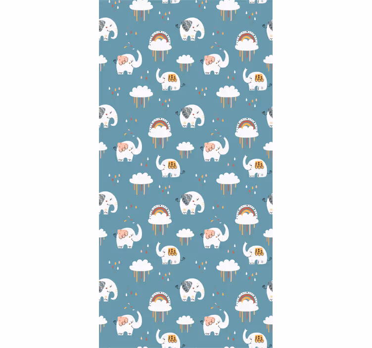 Children room roller blind elephant in the rain - TenStickers