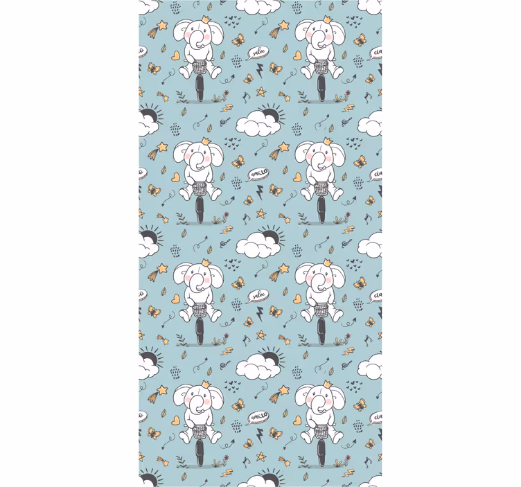 Children room roller blind elephants waving - TenStickers