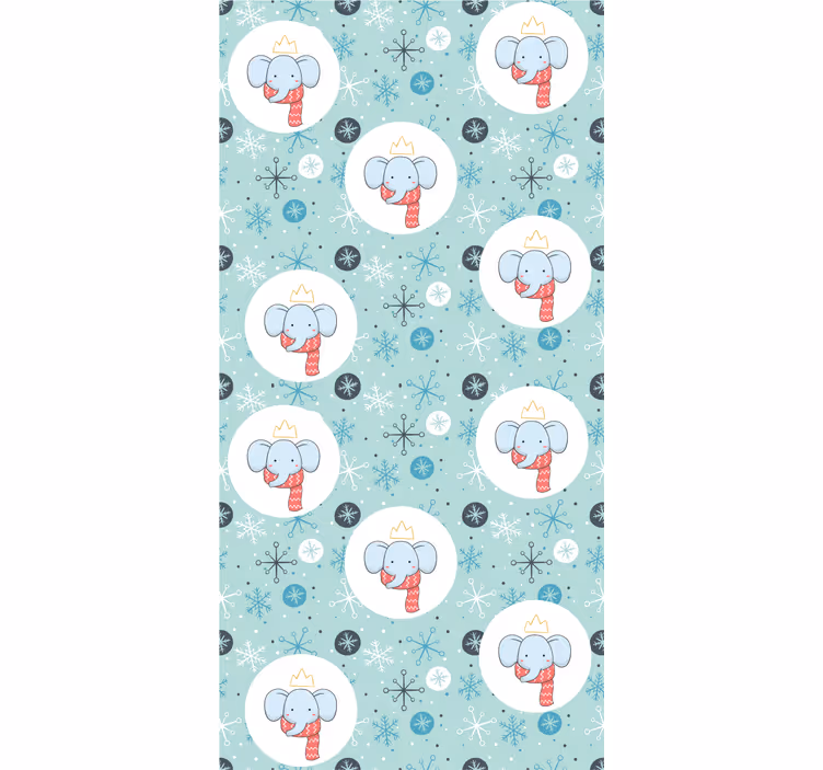 Children room roller blind winter elephant king - TenStickers