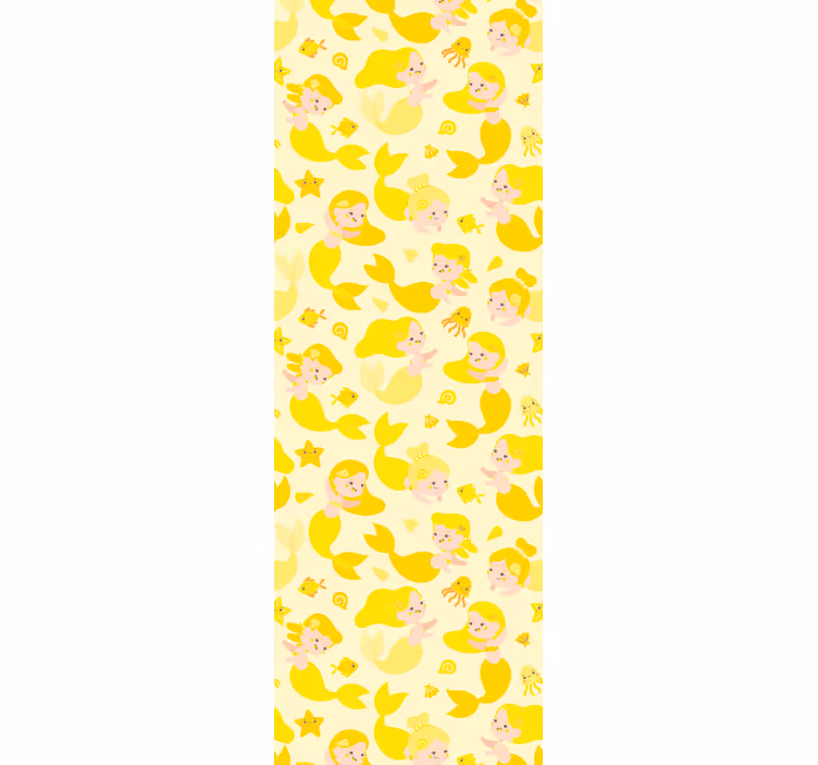 Children room roller blind mermaid yellow smile - TenStickers