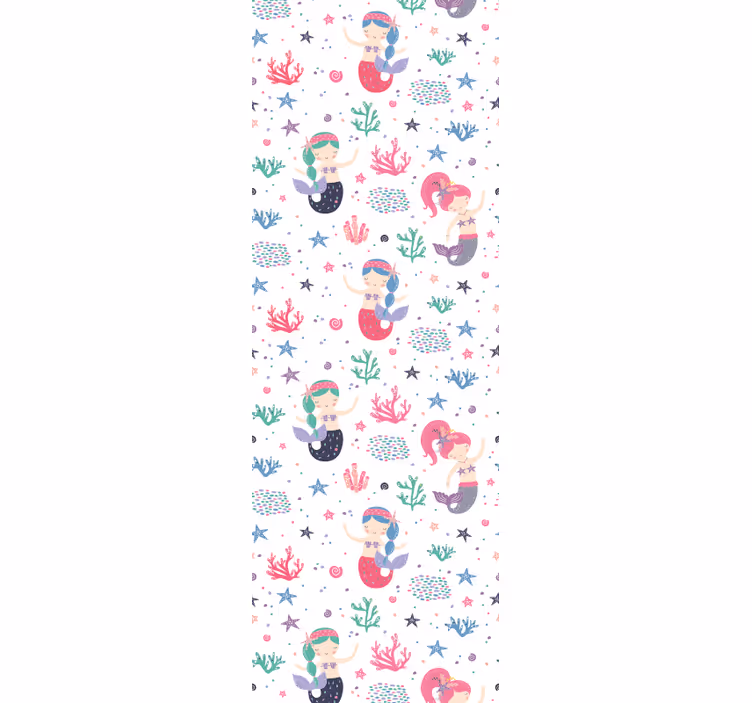 Children room roller blind mermaid girl with ponytails - TenStickers