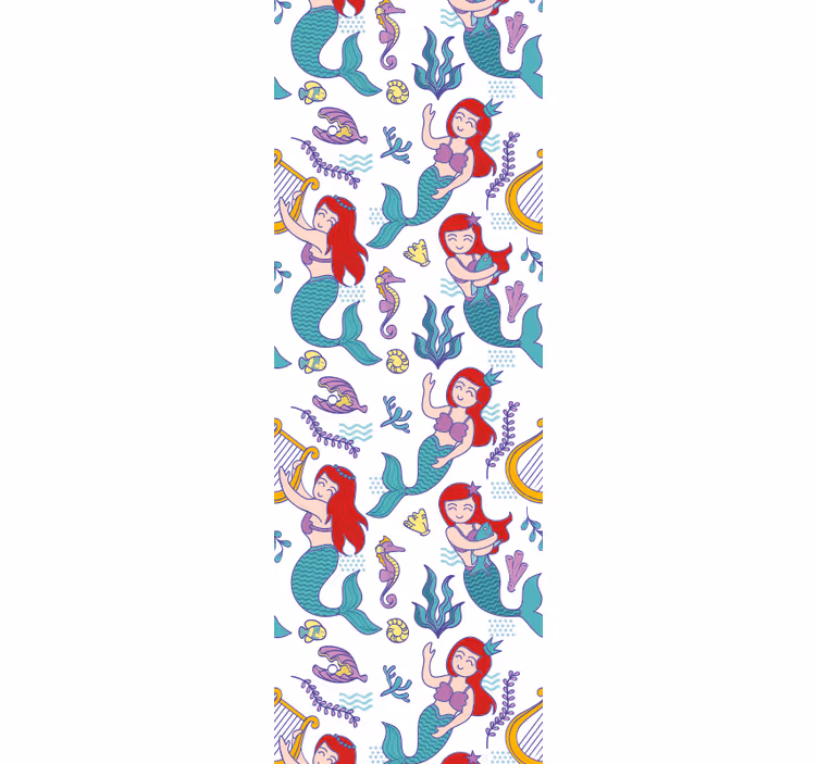 Children room roller blind mermaid ariel smiling - TenStickers