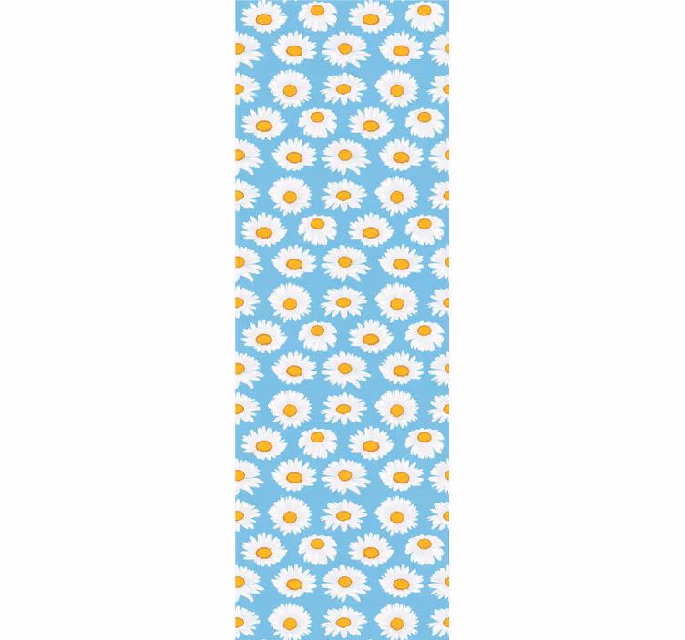 Children room roller blind daisy pattern on light blue - TenStickers