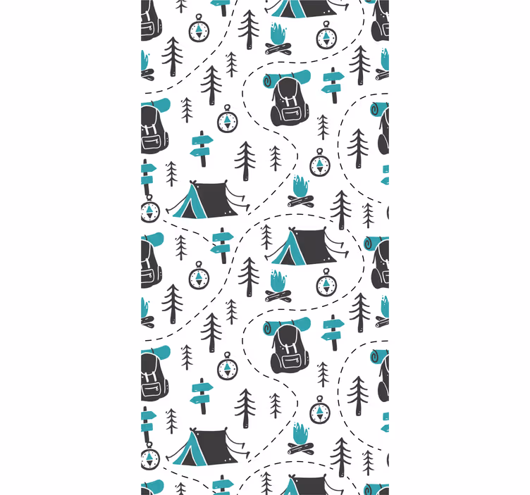 Children room roller blind camping nature design - TenStickers
