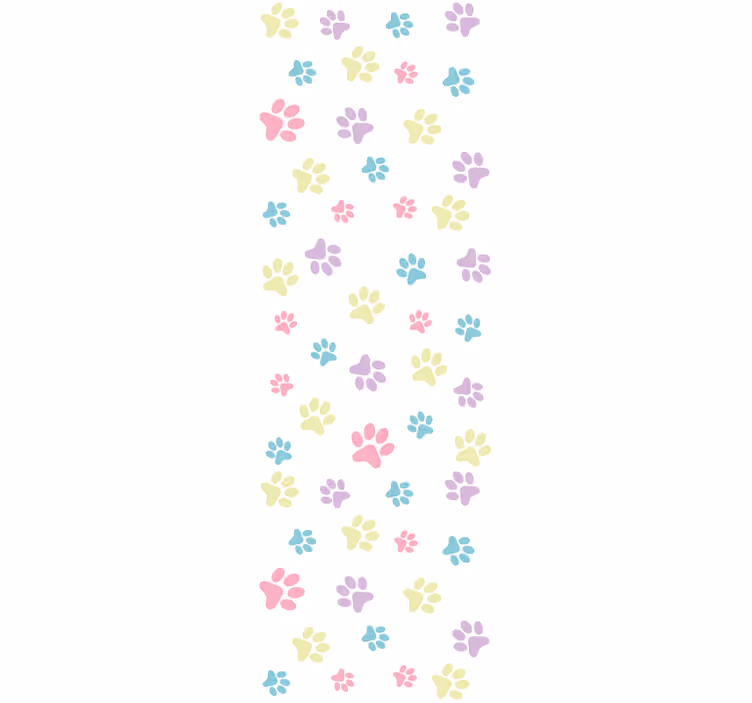 Children room roller blind with vibrant dog paws - TenStickers
