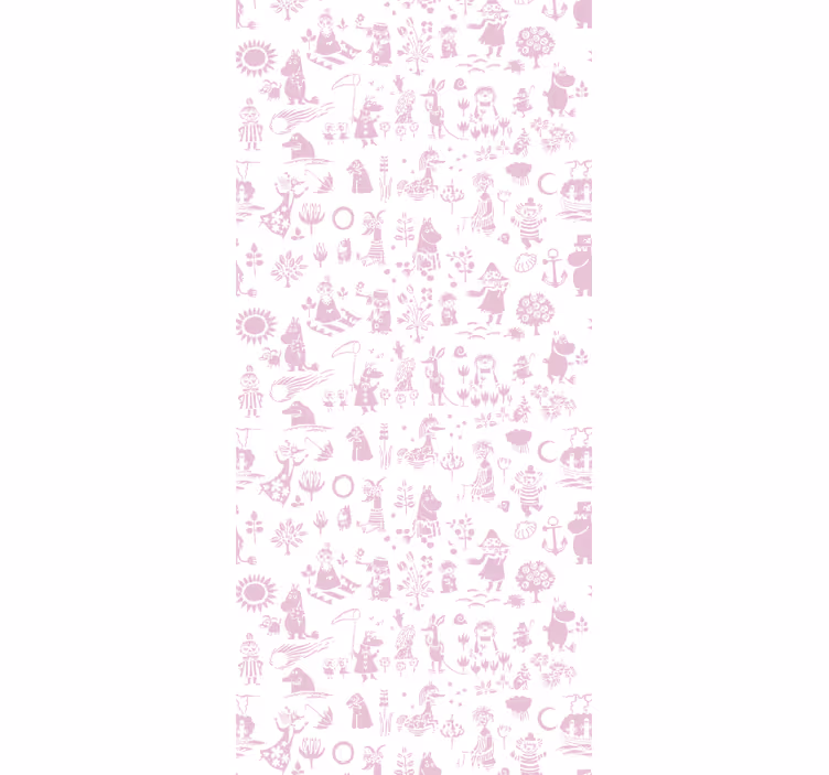 Children room roller blind pink moomin full - TenStickers