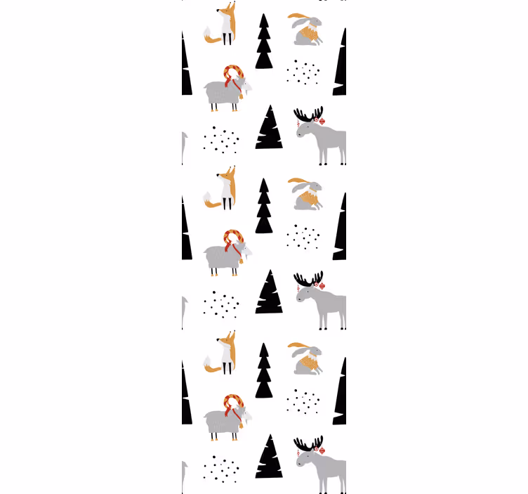 Children room roller blind winter animals design - TenStickers
