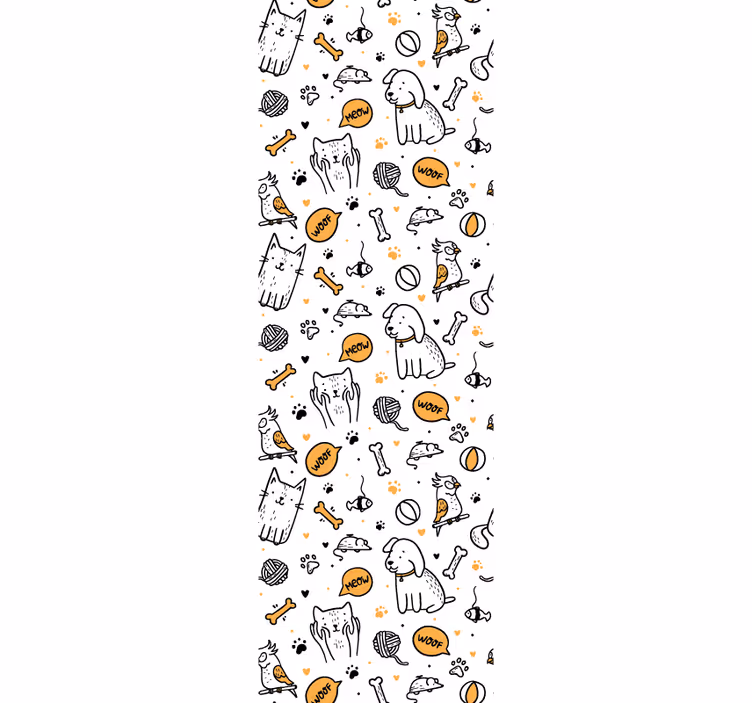 Children room roller blind with pet doodle design - TenStickers
