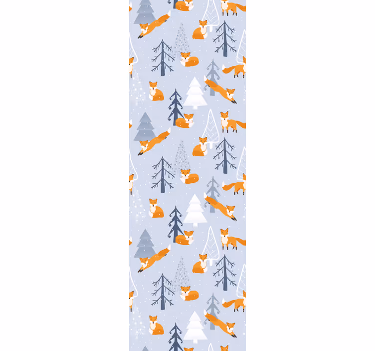 Children room roller blind cute fox winter forest design - TenStickers