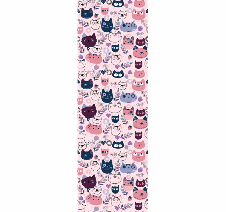 Children room roller blind with pink cat pattern - TenStickers