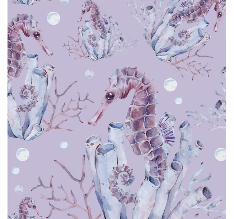 Children room roller blind watercolor seahorse - TenStickers