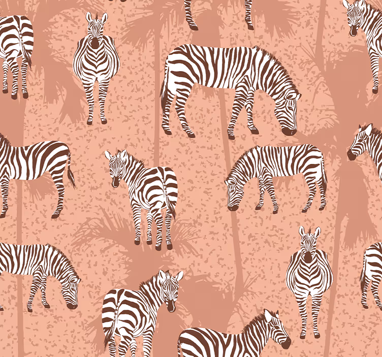 Children room roller blind zebra and brown palms - TenStickers
