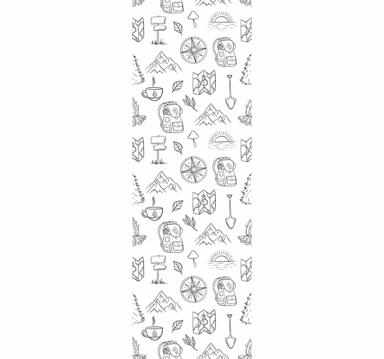 Children room roller blind hand drawn compass mountains - TenStickers