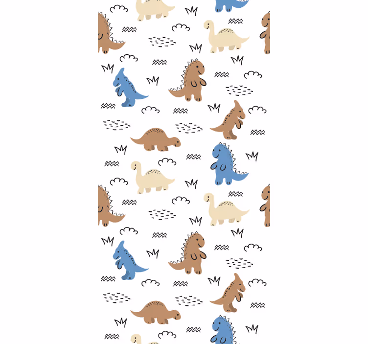 Happy blue and brown dinosaurs children room roller blind - TenStickers