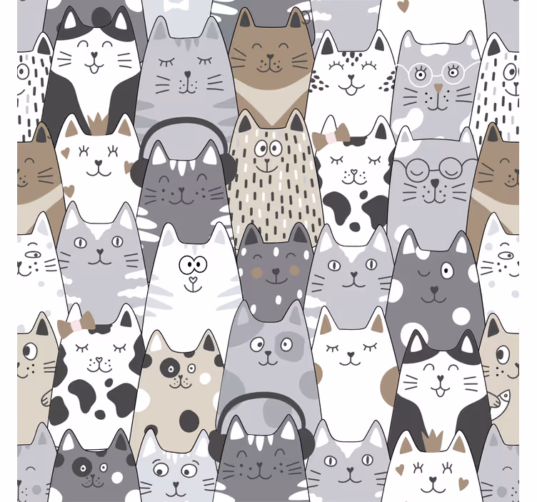 Children room roller blind cartoon cats - TenStickers