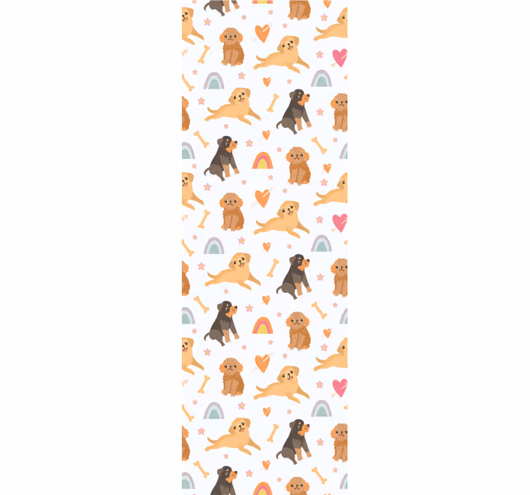 Children room roller blind with cute dog and rainbow pattern - TenStickers
