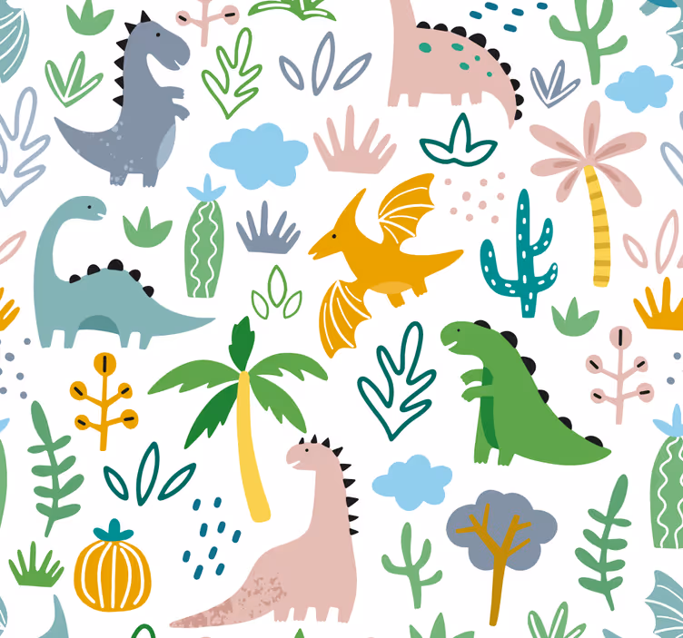 Children room roller blind scandinavian jurassic design - TenStickers