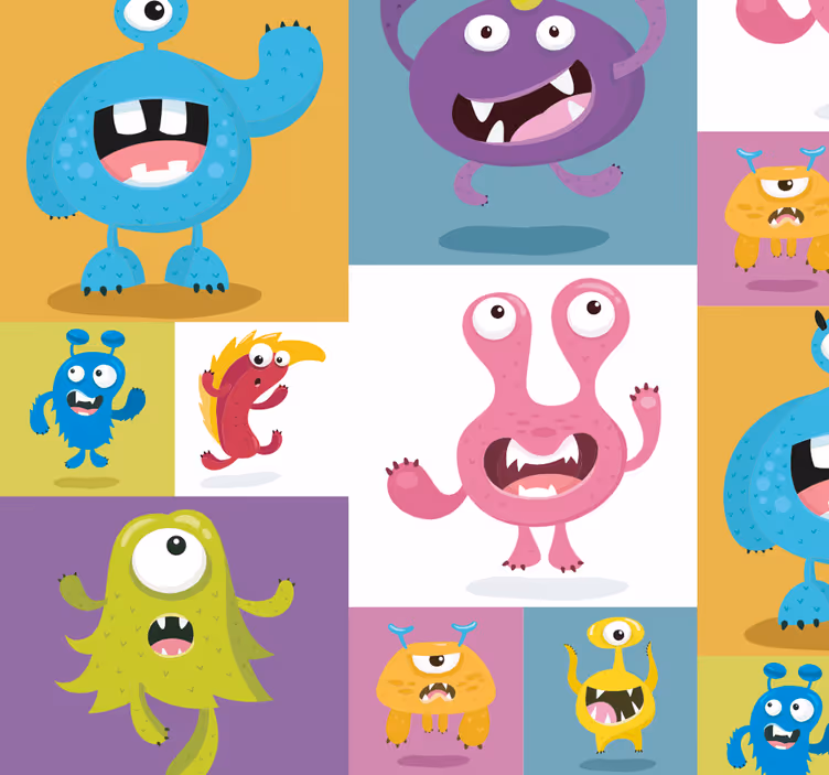 Lovely monsters children room roller blind - TenStickers