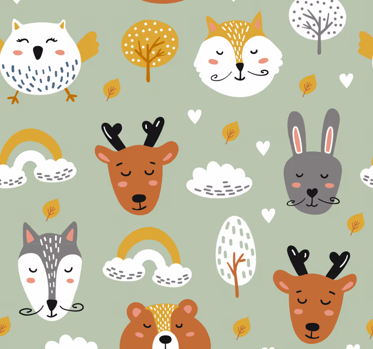 Children room roller blind nordic style mountains - TenStickers