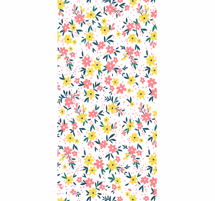 Office roller blind flowerprint ifuru white - TenStickers