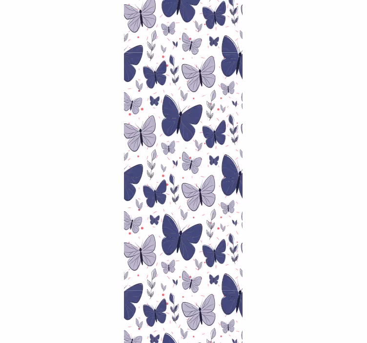 Office roller blind in pink and blue butterfly pattern - TenStickers