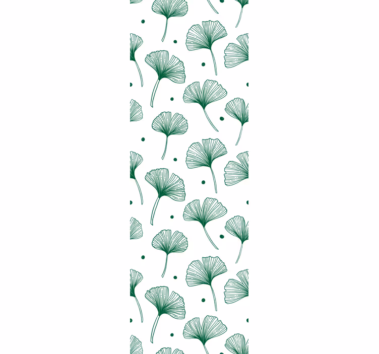 Office roller blind big ginkgo green leaves - TenStickers