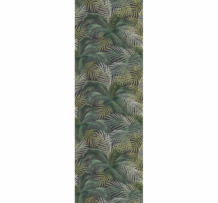 Office roller blind green palm leaves design - TenStickers