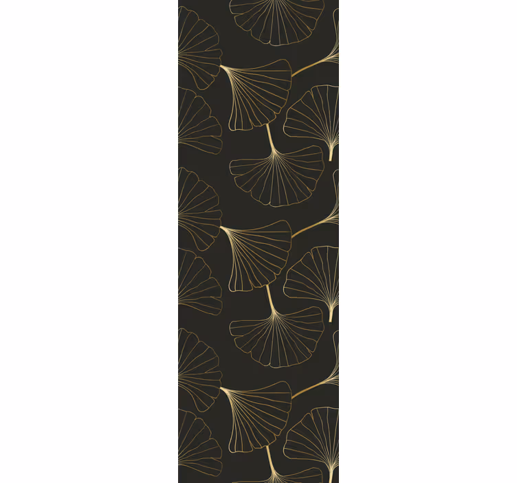 Ginkgo leaves charcoal gold office roller blind - TenStickers