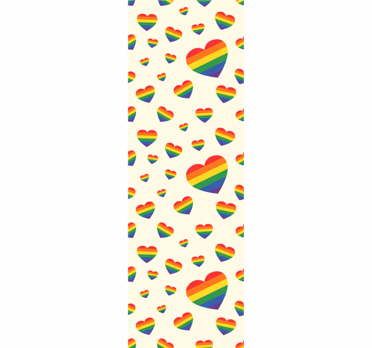 Teenage bedroom roller blind rainbow hearts design - TenStickers