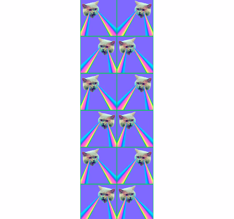 Teenage bedroom roller blind vaporwave laser cat - TenStickers
