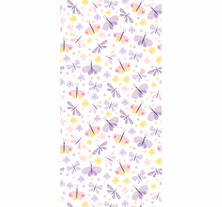 Teenage bedroom roller blind in purple butterfly design - TenStickers