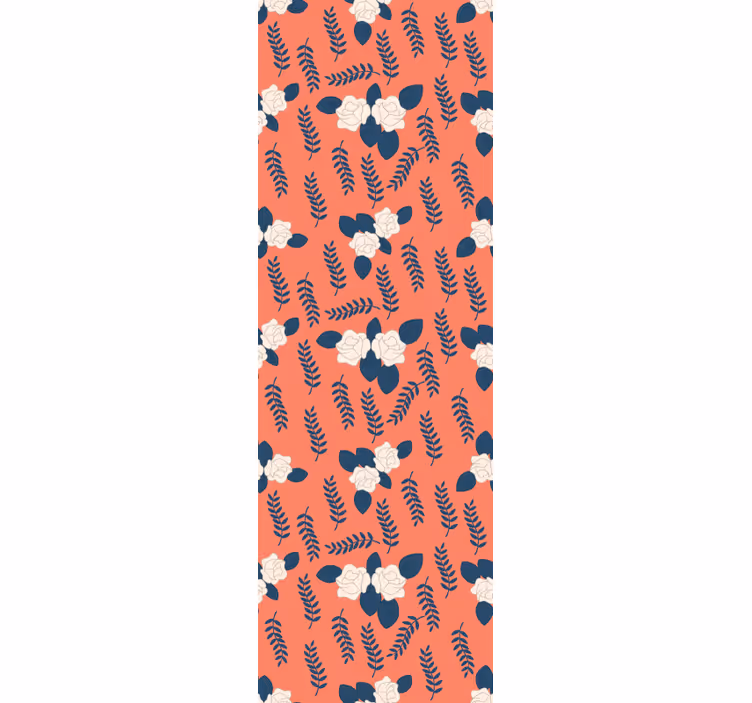 Teenage bedroom roller blind with orange rose pattern - TenStickers