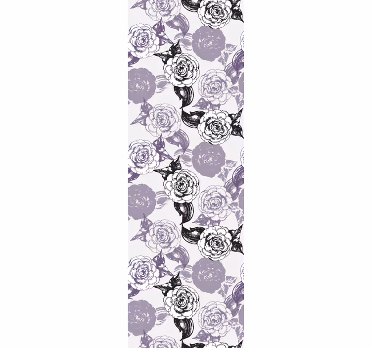 Teenage bedroom roller blind with purple flower design - TenStickers
