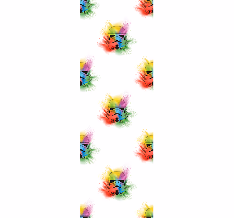 Teenage bedroom roller blind white trooper heads pattern - TenStickers