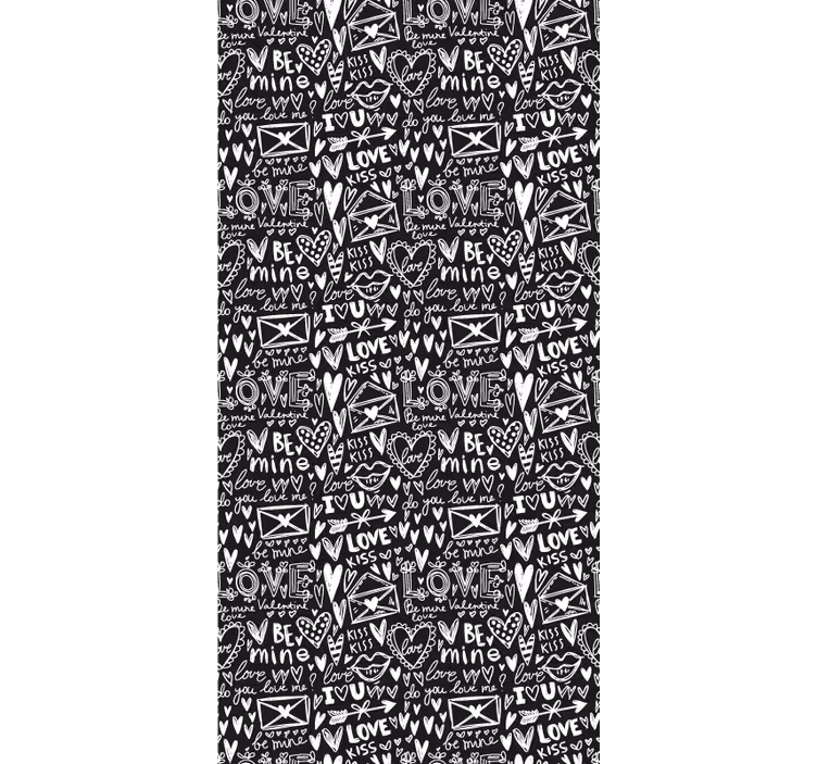 Teenage bedroom roller blind love heart graffiti - TenStickers