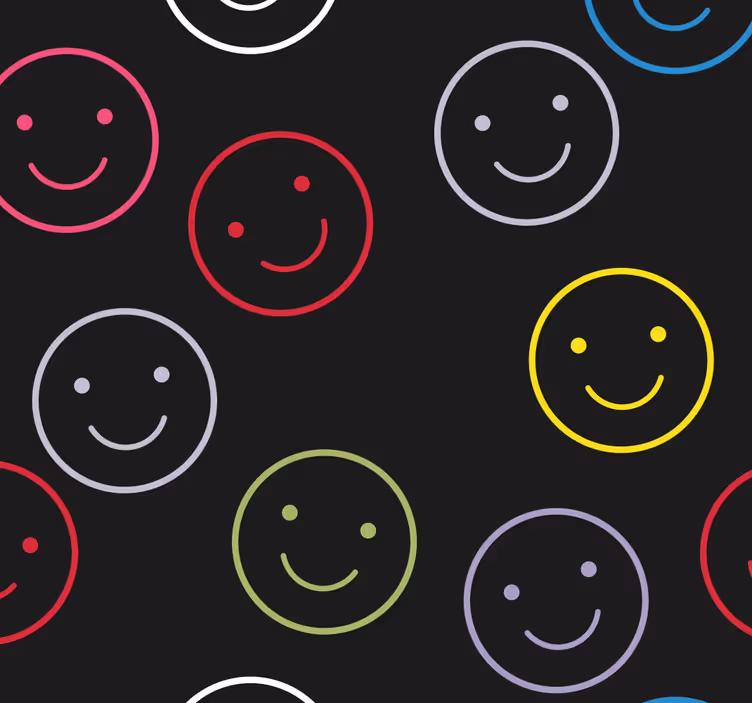 Teenage bedroom roller blind with colorful smiley faces - TenStickers