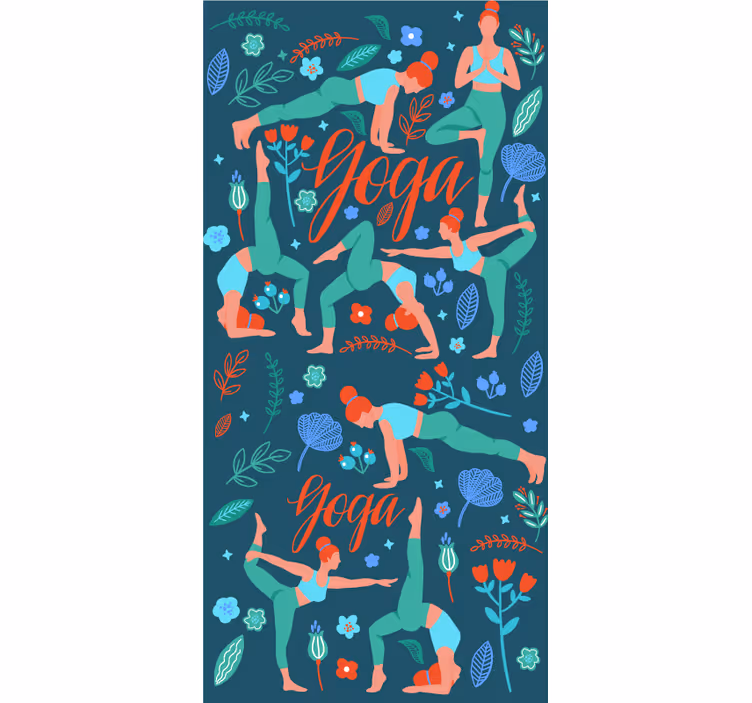 Teenage bedroom roller blind with woman doing yoga - TenStickers