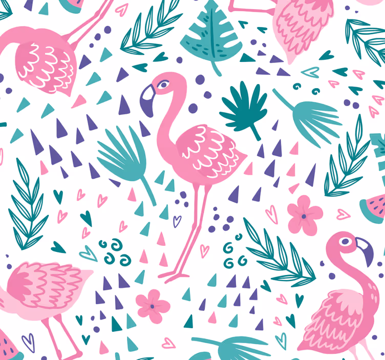Flamingo pattern teenage bedroom roller blind - TenStickers