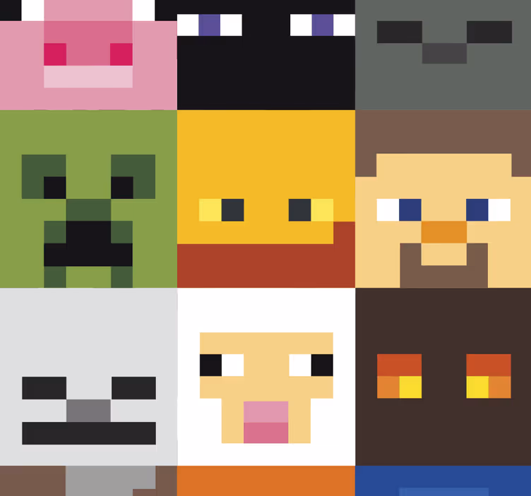 Teenage bedroom roller blind with gaming pixel art - TenStickers