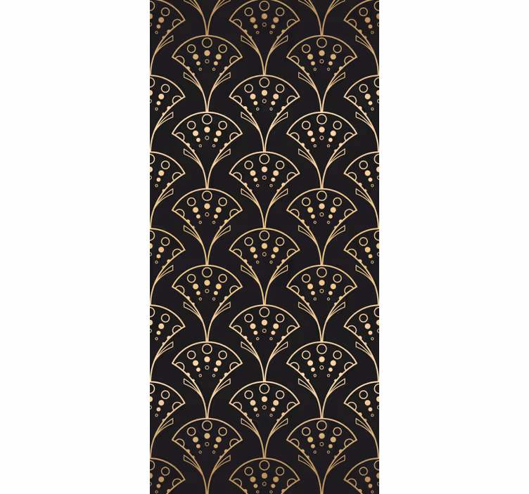 Modern roller blind with elegant golden patterns - TenStickers